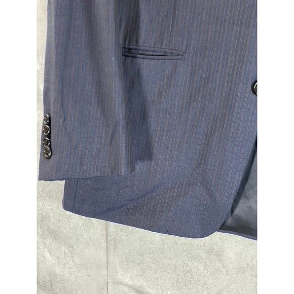 HICKEY FREEMAN Men's Navy Short Striped Two-Button Worsted Wool Suit Jacket SZ40 - Picture 6 of 12